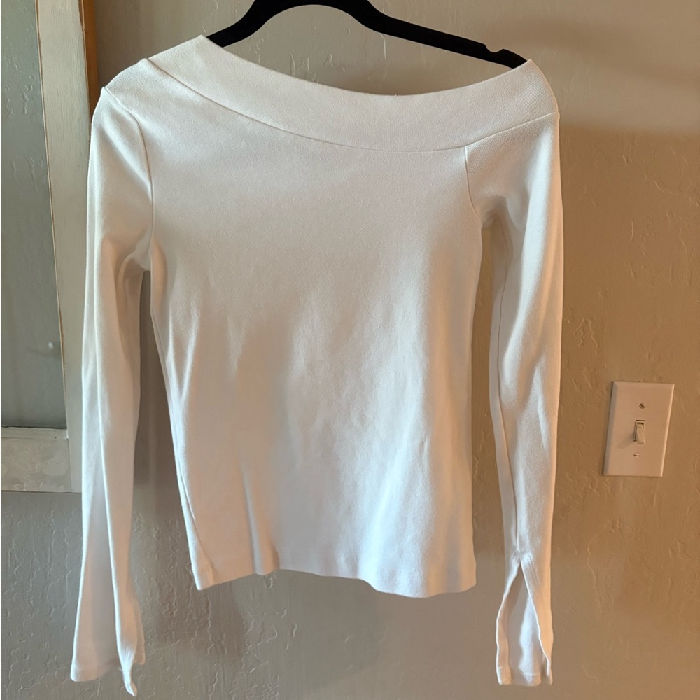 Stateside Fitted White Long Sleeve Tee